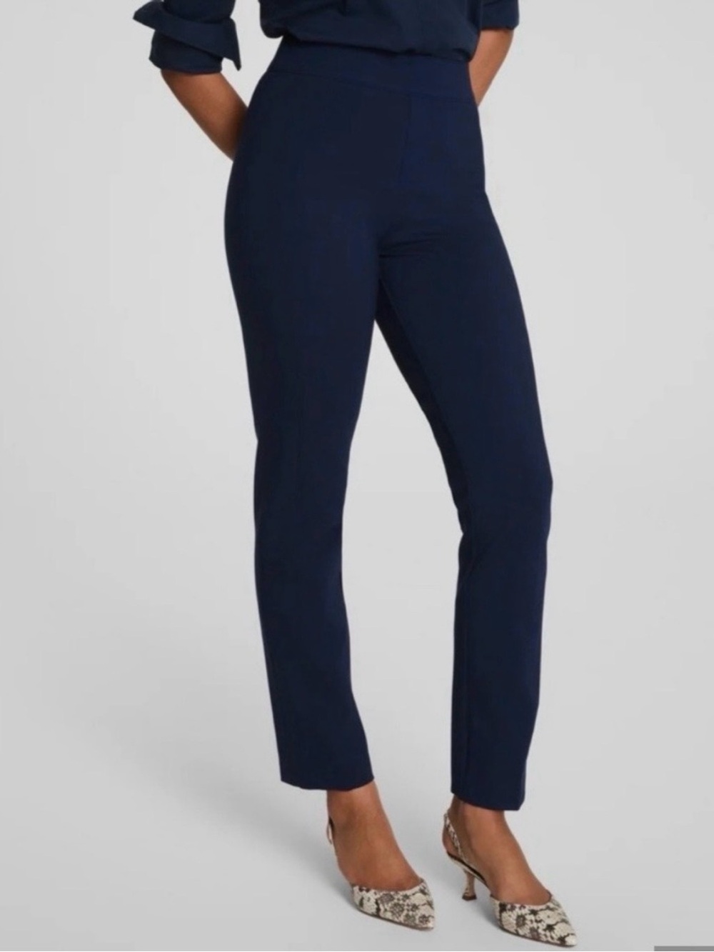 Spanx The Perfect Pant Navy Slim Ankle Pull-On Slimming Ponte Pants Sz 3X Career